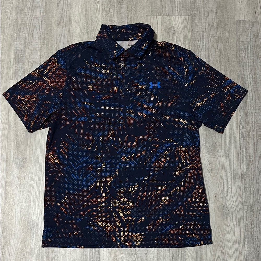 NWOT Under Armour Men's Patterned Playoff Polo Shirt Collar Shirt Sleeve Tee